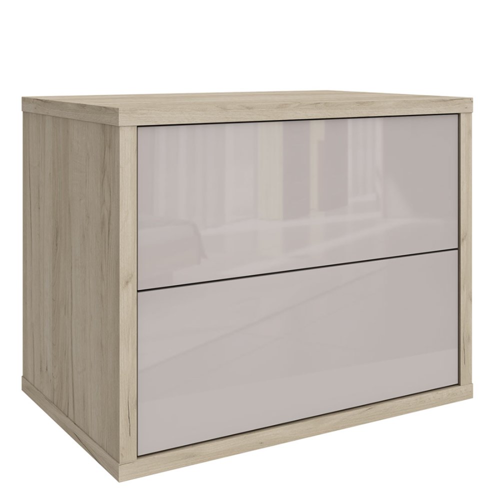 Навесная тумба 2 ящика Наполи (дуб Крафт серый)