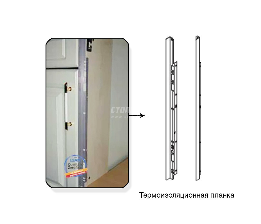 Планка термоизоляционная хром 16мм